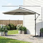 Outsunny 10 ft Offset Patio Umbrella - Image 7