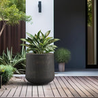 Kante 15.3" Dia Round Concrete Planter, Outdoor Indoor Large Plant Pots - Image 4