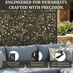 Metal Privacy Screen Outdoor 6FT – Freestanding Laser Cut Steel Garden Divider - Image 3