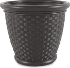 Suncast Sonora 18 Inch Lightweight Durable Plastic Wicker Decorative Flower by Suncast