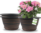 12 Inch Plastic-Flower Pot-for-Indoor Plants, 3 Pack Large planters by KPUVX