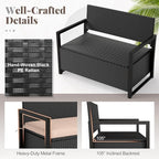 RELAX4LIFE Wicker Outdoor Bench - Image 7