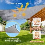 SUNLAX Sun Shade Sail 8' x 16' x 17.9' Silver Rectangle Canopy Sail Shade Cover - Image 4