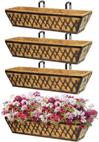 4 Pack 24 Inch Window Boxes Planters Railing Planter Box by KarlliuHOMEGARDEN