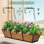 SPECILITE 24" Window Boxes Planters, Heavy Duty Metal Railing Planter Boxes - Image 4