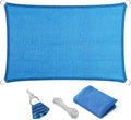 Eden's Decor Straight Flat-Edged Sun Shade Sail Rectangular 5' x 14' Blue by EdensDecorInc