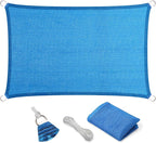 Eden's Decor Straight Flat-Edged Sun Shade Sail Rectangular 14' x 20' Blue by EdensDecorInc