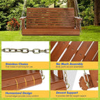 VINGLI Upgraded Patio Wooden Porch Swing - Image 4