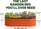 Plant & Plot Galvanized Raised Garden Beds Outdoor // 4×2×1 ft Planter Raised - Image 4