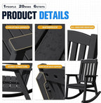 Devoko PP Material Rocking Chair Outdoor Indoor All Weather High Back Patio - Image 4