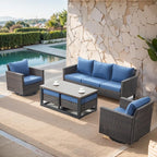 Belord 6 Piece Outdoor Furniture Patio Wicker Sofa Set, Oversize Outdoor Swivel - Image 3