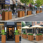 28 Inch Co rten Steel Planter-Modern Square Metal Outdoor Planters - Image 8