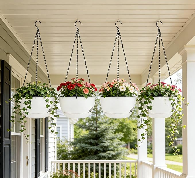 Set of 2-8 Inch Self Watering Hanging Planters - Image 7