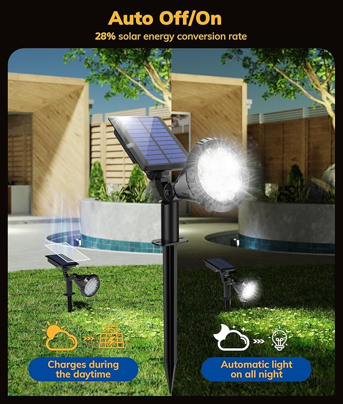 Solar Spot Lights for Outside, 21 LED Outdoor Solar Lights for Yard, 4 Pack - Image 2