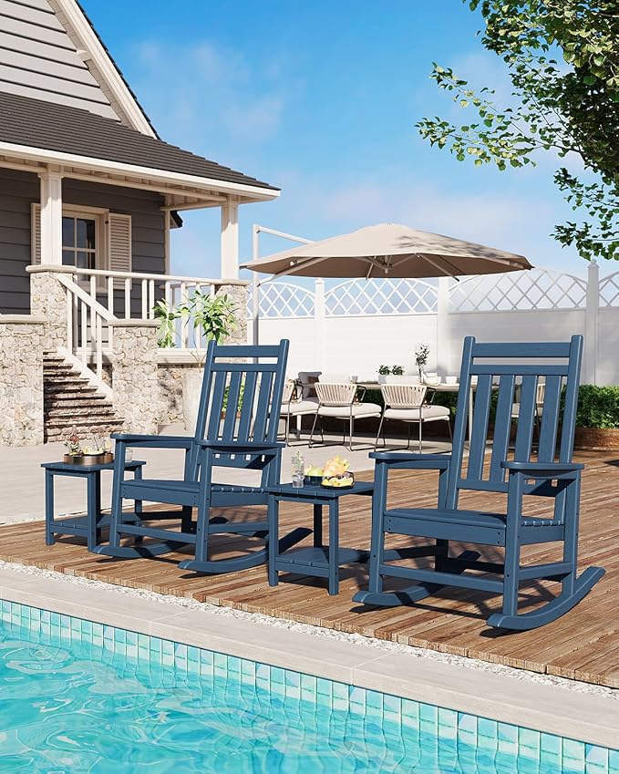 GarveeLife Poly Lumber Rocking Chair Outdoor Set of 2 - Image 6