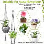 Hoteam 12 Pcs Macrame Plant Hangers Macrame Hanging Planters - Image 6