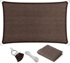 Eden's Decor Straight Flat-Edged Sun Shade Sail Rectangular 7' x 8' Brown by EdensDecorInc