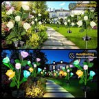 Upgraded Solar Garden Lights, 4 Pack Outdoor Solar Lights, New Round Panel - Image 4