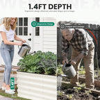 4×2×1.4FT Galvanized Raised Garden Bed Outdoor, Metal Raised Garden Bed Kit - Image 8