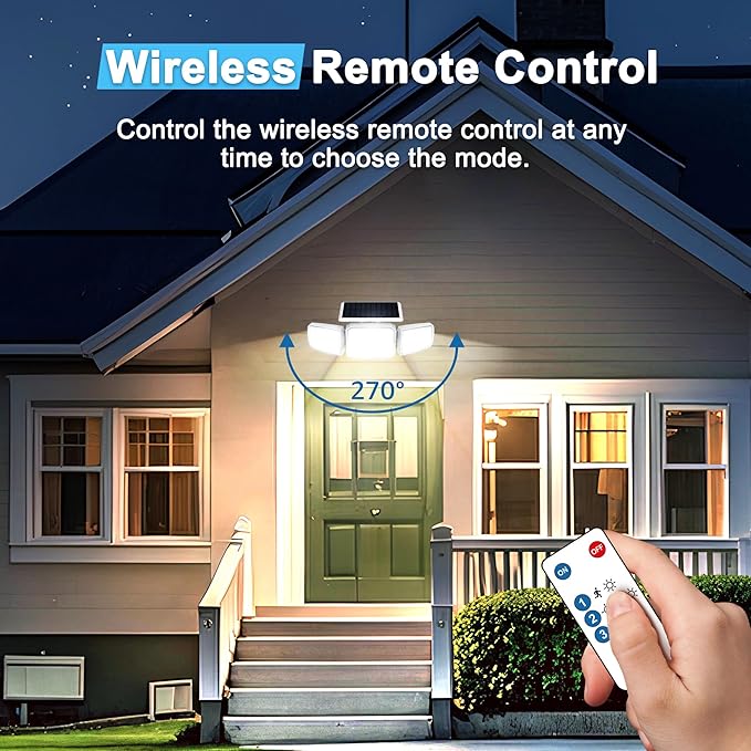 White Solar Security Light Outdoor Super Bright LED, Motion Sensor Solar Flood - Image 7