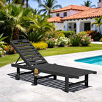 SERWALL Patio Chaise Lounge Chair, HDPE Outdoor Lounge Chair - Image 2