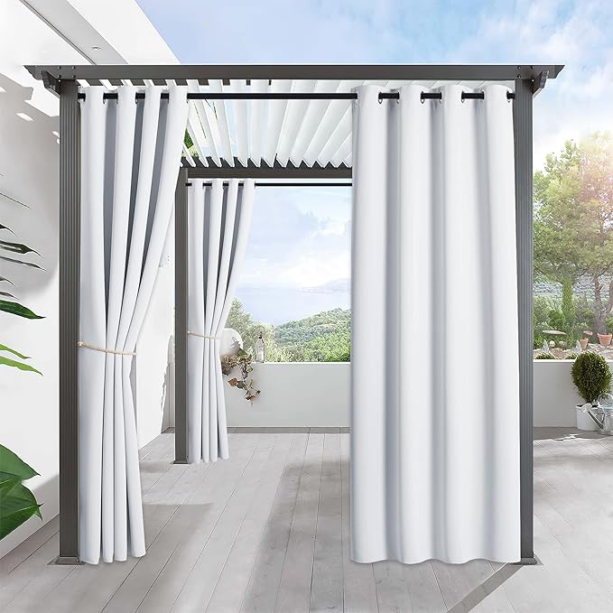 RYB HOME Outdoor Curtains for Patio Waterproof Block Sunlight Thermal Insulated by RYBHOME