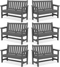 SERWALL Outdoor Bench, HDPE Outdoor Benches Weatherproof, 2-Person Garden Bench by SERWALL
