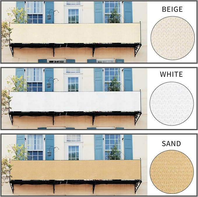 LOVE STORY Balcony Privacy Screen, 2.5'x8' Deck Shield Screen Fence Cover - Image 6