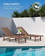 SERWALL Outdoor Chaise Lounge Set of 6, HDPE Pool Lounge Chair - Image 8