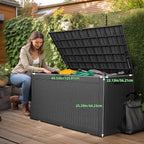 120 Gallon Outdoor Deck Box, Lockable Waterproof Outdoor Storage Boxes - Image 2