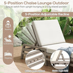 LUMISOL Patio Chaise Lounge Chair, 5-Position Adjustable Outdoor Chaise Lounge - Image 2