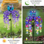 Solar Lights Outdoor Pathway, Wisteria Flower Garden Stakes, Colorful LED Lights - Image 3