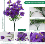 12 Bundles Artificial Pansy Flowers - Image 2