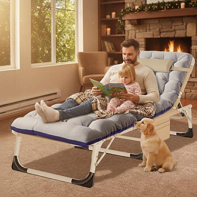 ABORON 3-in-1 Sun Tanning Chair – Oversized Folding Chaise Lounge - Image 2