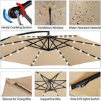 Yaheetech 10FT Solar Offset Umbrella - Image 6