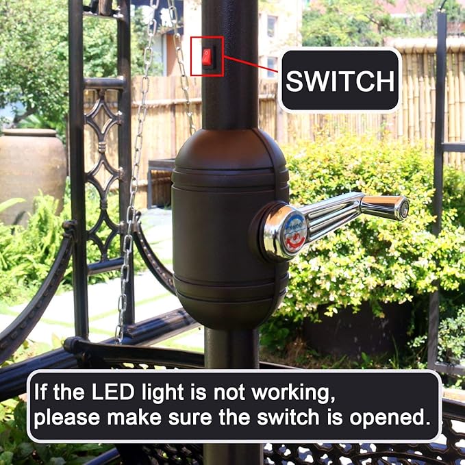 Sunnyglade 9' Solar LED Lighted Patio Umbrella - Image 2