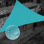 SUNNY GUARD Waterproof Sun Shade Sail 18'x18'x18' Turquoise Blue Triangle UV by SUNNYGUARD