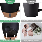 montresor 5-Pack Self-Watering Plastic Plant Pots 5/5.5/6/6.5/7 Inch– Black - Image 8