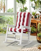 SERWALL HDPE Outdoor Rocking Chair Cushion Set of 2, Memory Foam Cushion Red - Image 2