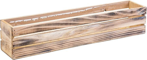 20" Rectangular Rustic Wood Planter - Image 2