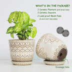 Gepege Beaded Ceramic Planter 6 Inch Set of 2 - Image 3