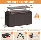 Greesum 100 Gallon Resin Deck Box Large Outdoor Storage Boxes - Image 8