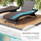 Nestl Chaise Lounge Chair Outdoor Set of 4, Wicker Patio Lounge Chair, Outdoor - Image 3