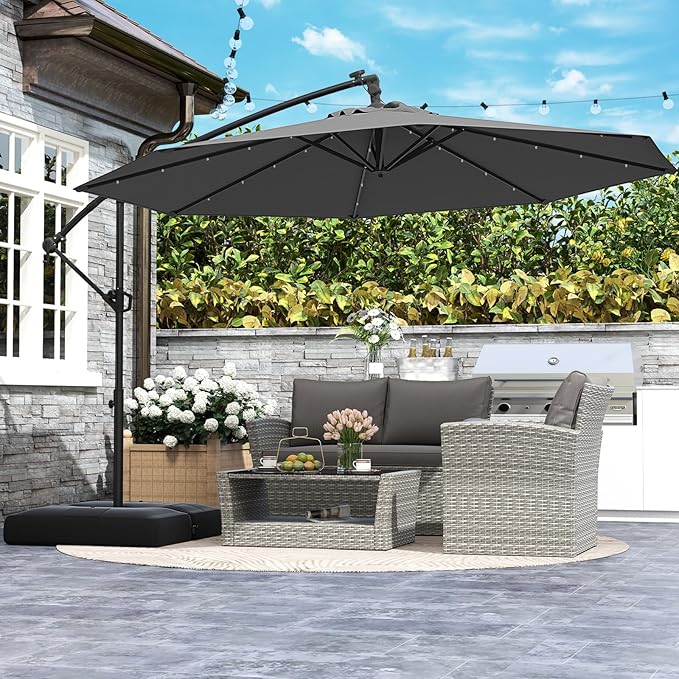 Tangkula 10ft Solar LED Patio Umbrella - Image 3