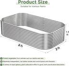 3 PCS Tall 4x2x1.5ft Galvanized Raised Garden Bed Outdoor, Metal Garden Bed - Image 3