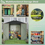 Devoko Outdoor Storage Shed 8 x 6 FT Lockable Metal Garden Shed Steel - Image 6