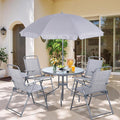 Vongrasig 6 Pieces Folding Patio Dining Set, All Weather Small Metal Outdoor by Vongrasig