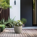 Kante 14 Inch Dia Round Concrete Planter, Indoor Outdoor Large Plant Pot - Image 5
