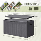 Greesum 100 Gallon Resin Deck Box Large Outdoor Storage - Image 4