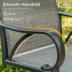PHI VILLA Outdoor Swivel Bar Stools Set of 6, Bar Height Patio Bar Stools & - Image 7